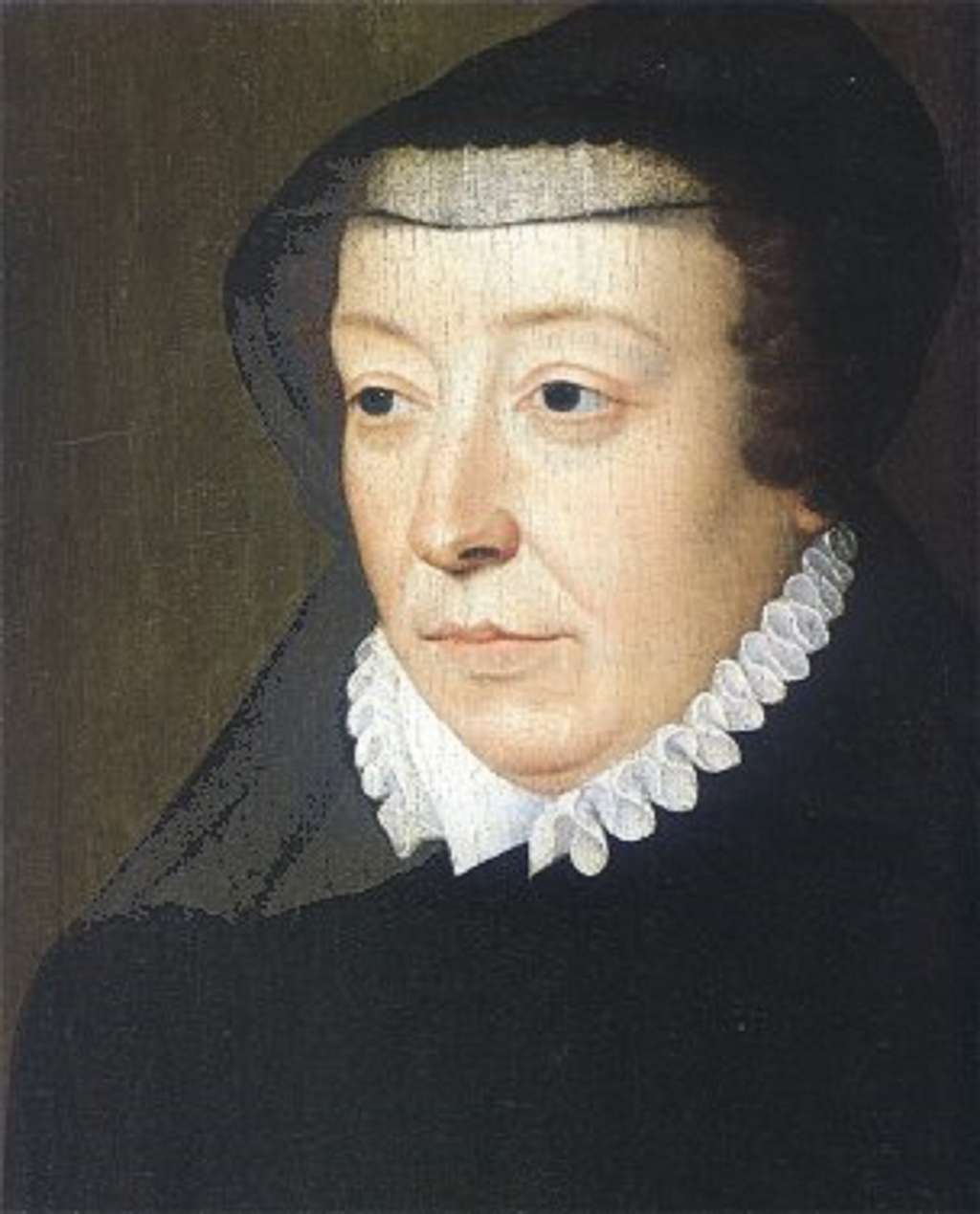 Portrait de la régente, Catherine de Médicis, daté de 1560, par François Clouet. Musée Carnavalet, Paris. © Domaine public.