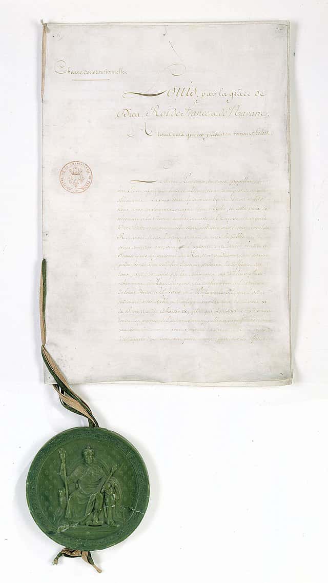 Charte constitutionnelle du 4 juin 1814. © Archives Nationales. Domaine public