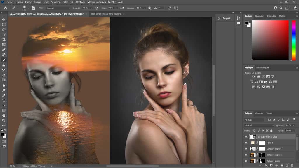 Créez un effet de double exposition avec Adobe Photoshop © Adobe