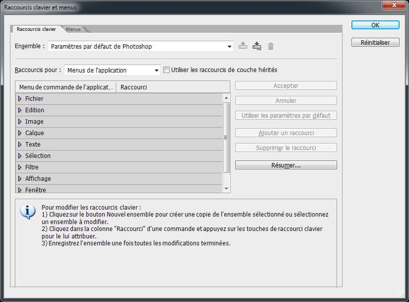 Les raccourcis clavier de Photoshop pour PC et Mac