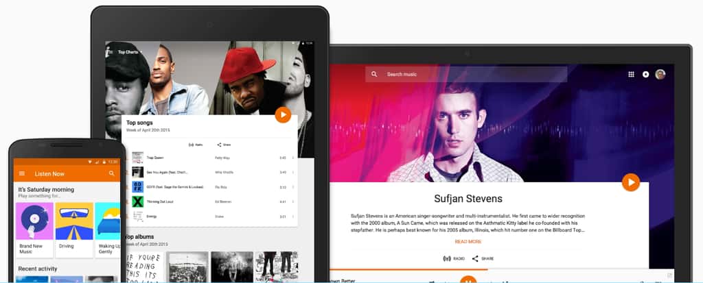 Google Play Music propose en exclusivité toutes les vidéos accessibles avec YouTube Premium. © Google