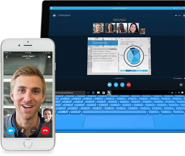 Skype sur mobile et PC. © Microsoft