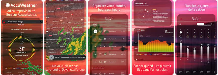 Accuweather, pour des prévisions météo minute par minute