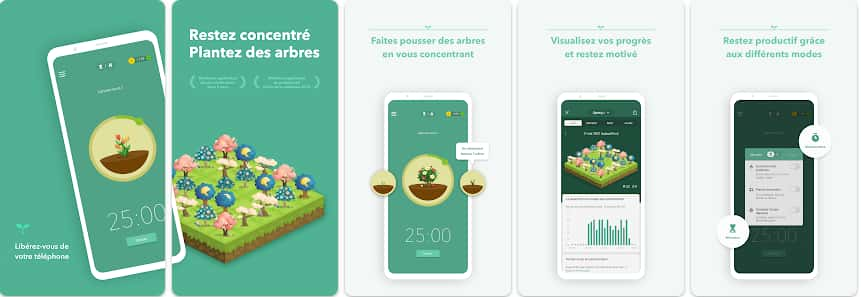 Forest vous permet de rester à distance de votre smartphone de manière ludique © Seekrtech