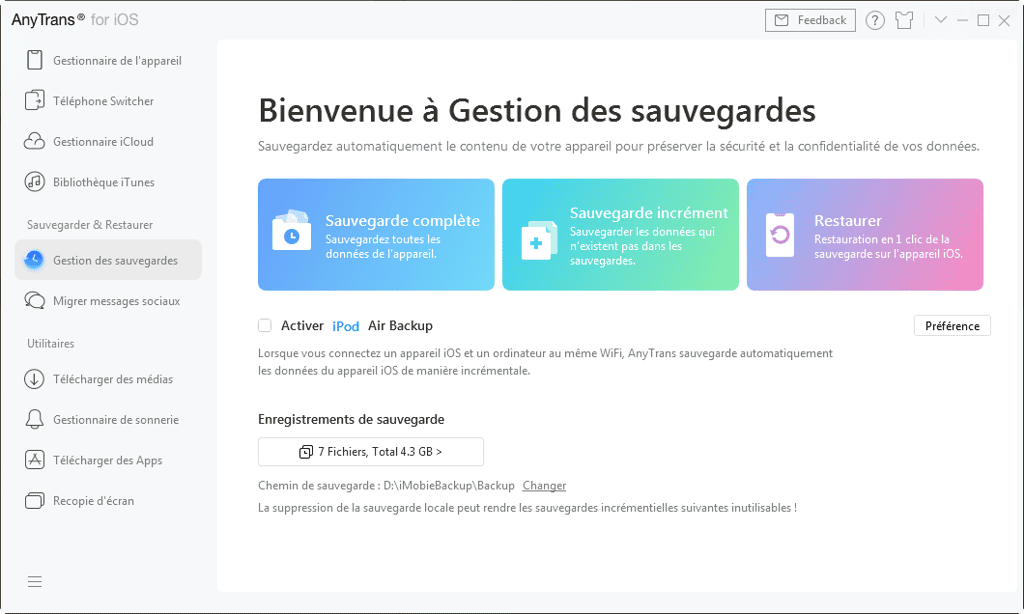 Sauvegardez les données de votre iPhone avec AnyTrans© iMobie