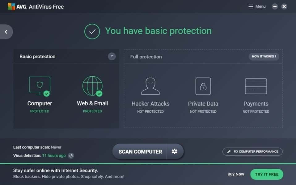 AVG Antivirus Gratuit © AVG