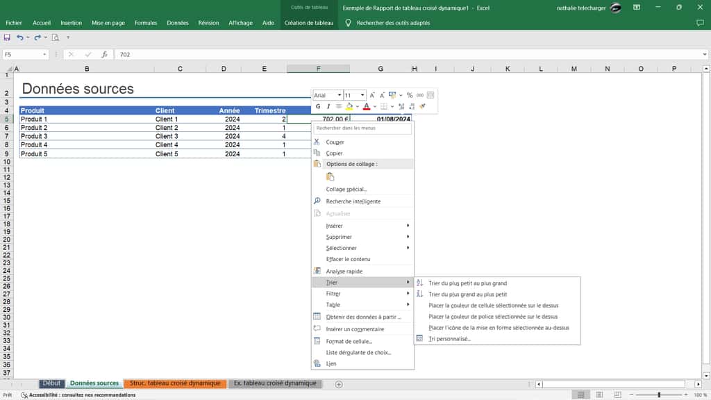 Triez vos données avec Excel. © Microsoft
