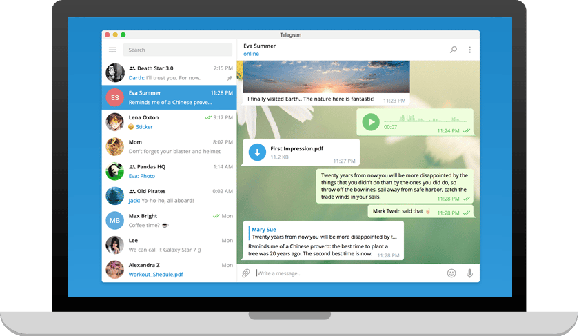 Le logiciel de messagerie instantanée Telegram est disponible sur toutes les plateformes © Telegram