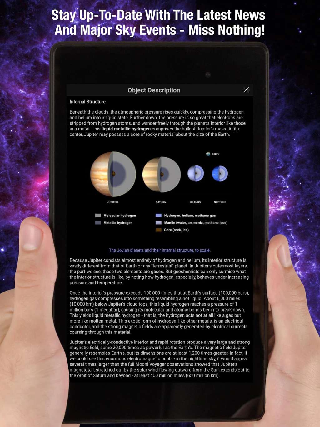 SkySafari est mis à jour régulièrement pour prendre en compte les évènements astronomiques récents © Simulation Curriculum Corp.