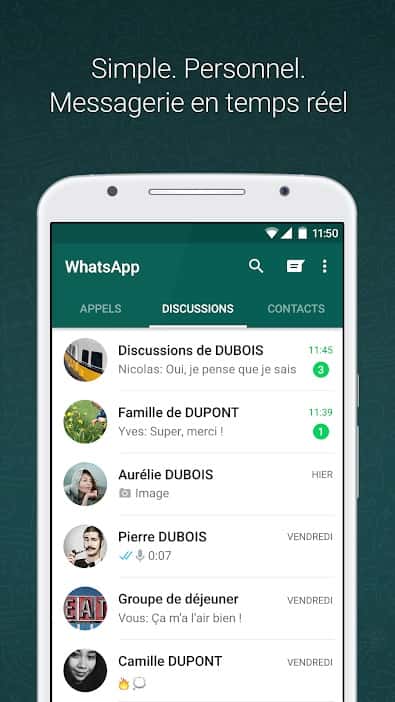 Whatsapp est une application de messagerie multiplateforme appartenant à Facebook depuis 2014. © Whatsapp Inc.