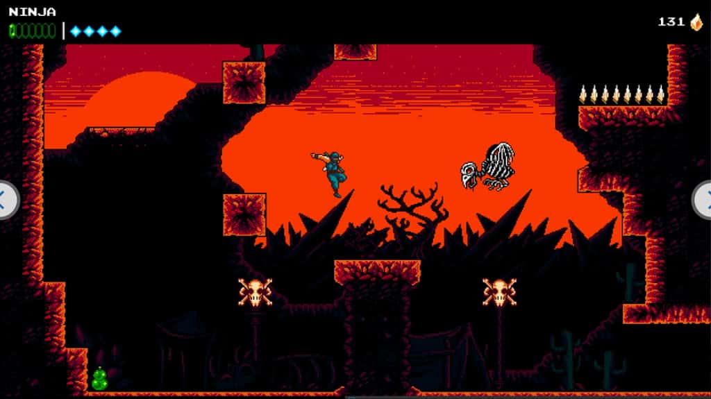 Dans <em>The Messenger</em>, le joueur incarne un ninja devant transmettre un parchemin de la plus haute importance alors que le Roi Démon vient de faire son retour. © Sabotage Studio