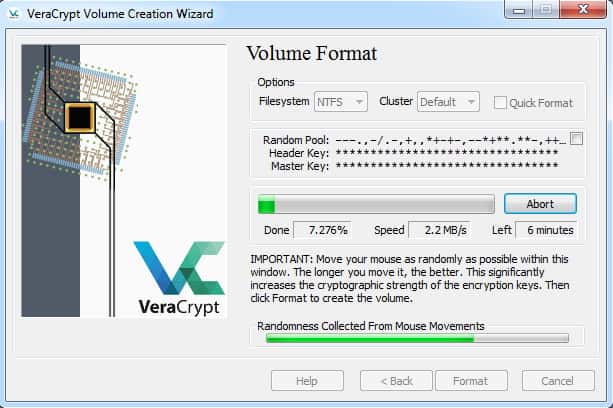 VeraCrypt protège votre disque dur en cryptant les données qu’il contient. © VeraCrypt
