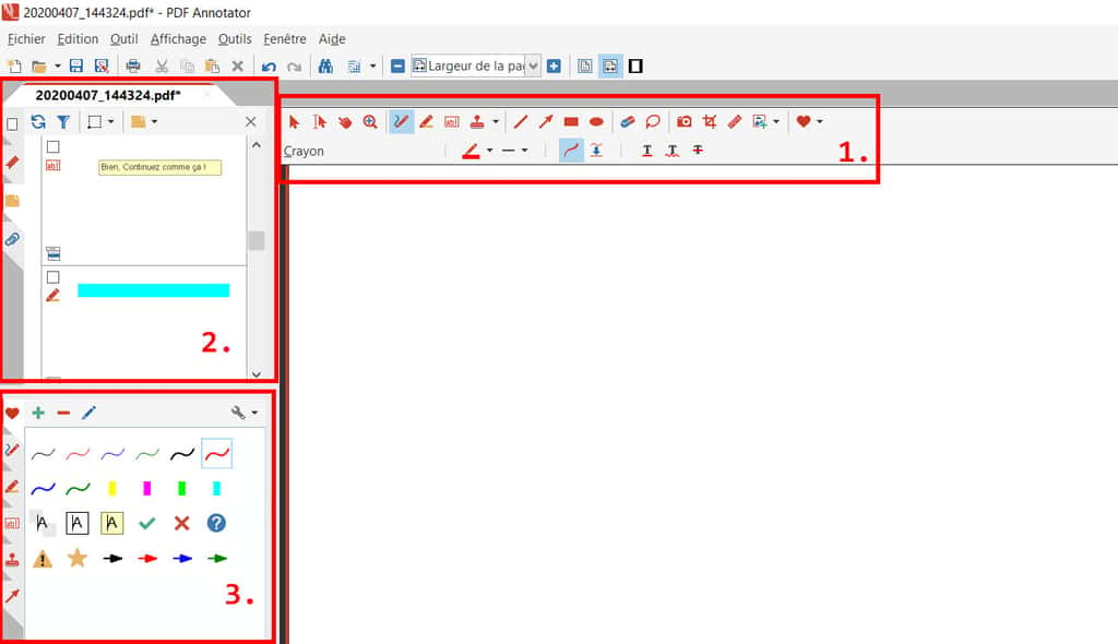 Interface principale de PDF Annotator © GRAHL software design