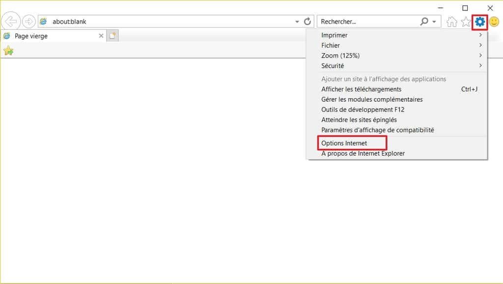 Il faut aller dans « Options Internet » pour supprimer les fichiers inutiles. © Microsoft