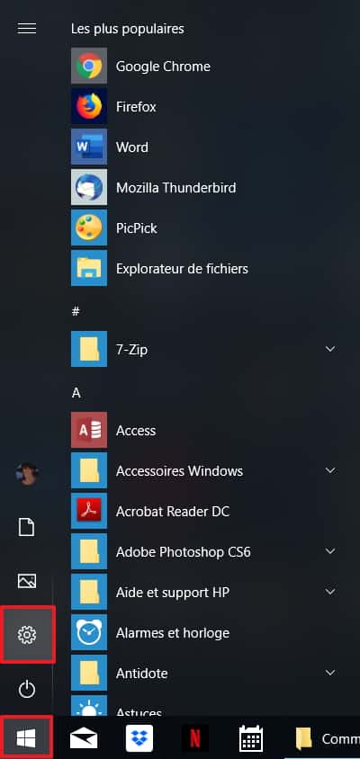 La première des choses à faire est d’accéder aux paramètres de Windows. © Microsoft
