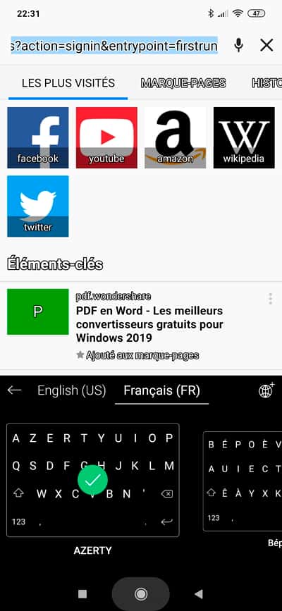 Choisissez le type de clavier pour chaque langue prise en charge par Swiftkey. © Microsoft