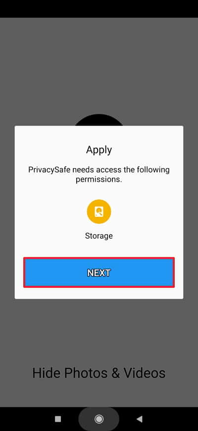PrivacySafe doit pouvoir accéder à vos fichiers. © FishingNet