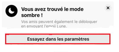 Appuyez sur « Essayez dans les paramètres » pour accéder à la dernière étape. © Facebook