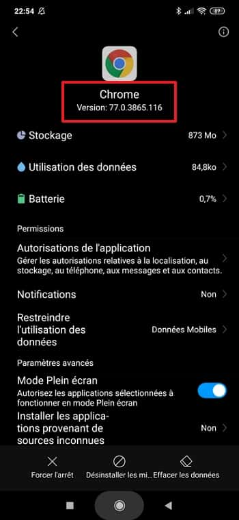 Vérifiez que vous avez installé la version 74 de Chrome ou une version ultérieure. © Xiaomi