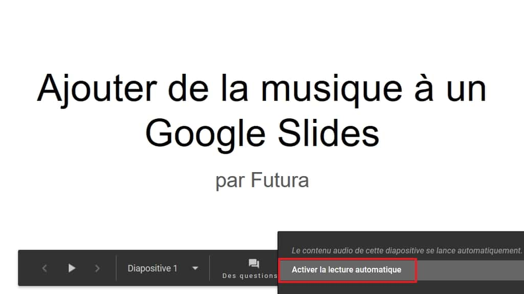 Vous devez activer la lecture automatique avant de commencer votre présentation. © Google Inc.