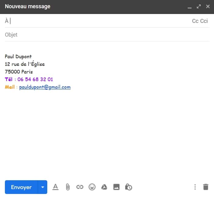 Vos mails sur Gmail comportent désormais votre signature. © Google Inc.
