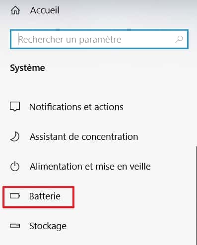 Rendez-vous dans les paramètres de la batterie. © Microsoft