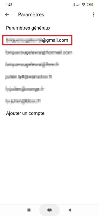 Appuyez sur votre compte Gmail. © Google Inc.