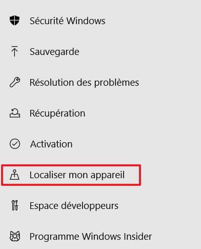 Cliquez sur « Localiser mon appareil ». © Microsoft