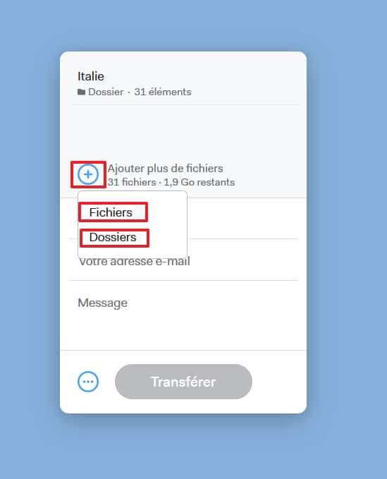 WeTransfer comment envoyer un fichier volumineux