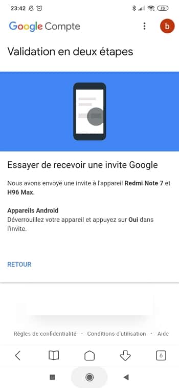 Google tente de vous envoyer une invite. © Google Inc.
