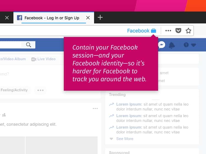 Facebook Container isole votre activité sur le réseau social du reste. © <em>Mozilla Foundation</em>