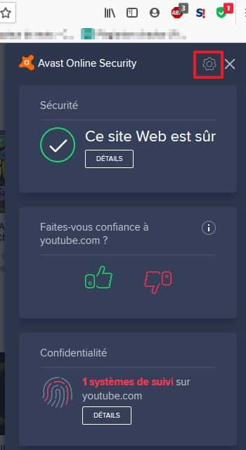 Bloquez tous les trackers en un clic avec Avast Online Security. © Avast Software