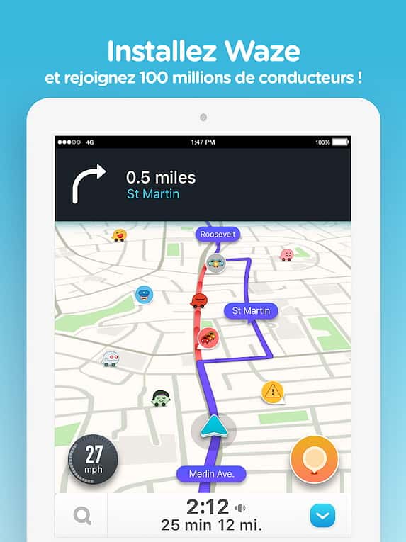 Waze s’appuie sur sa communauté pour signaler en temps réel tout élément inhabituel sur les routes. © Google