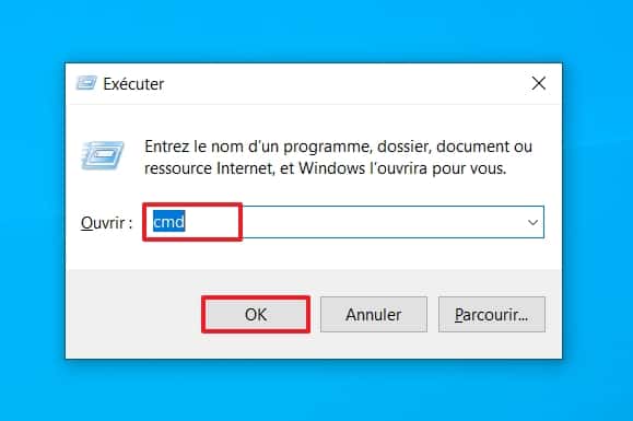 Employez la commande « Exécuter » pour accéder à l’invite de commandes. © Microsoft