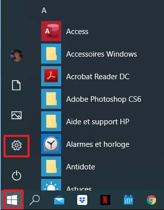 Rendez-vous dans les paramètres de Windows 10. © Microsoft