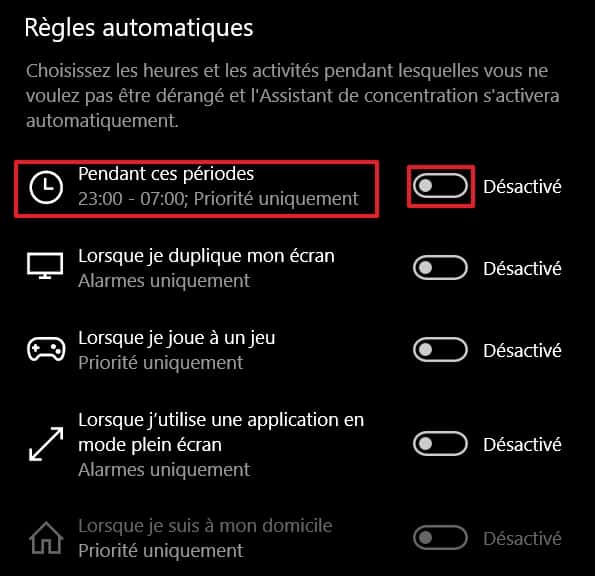 Activez les règles automatiques. © Microsoft