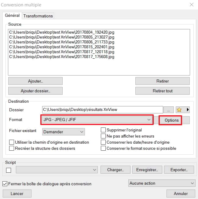 Choisissez le format d’image que vous désirez. © XnSoft