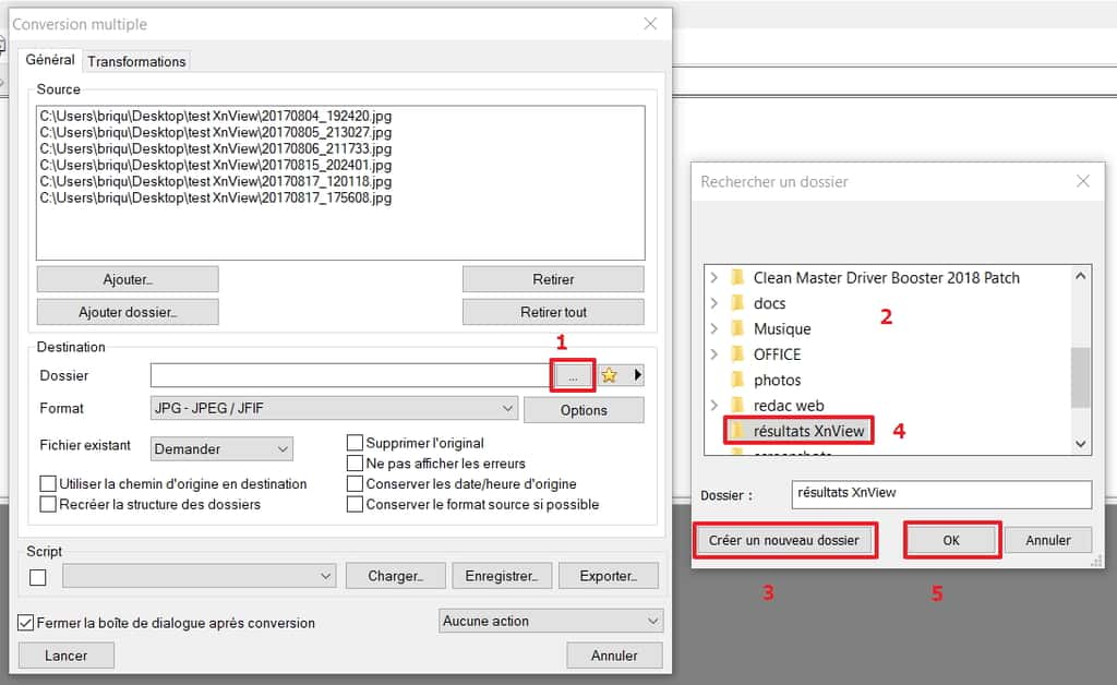 Créez un dossier de destination pour les images traitées. © XnSoft