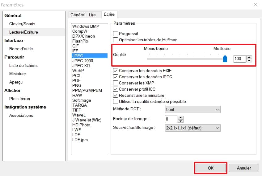 Réglez la qualité de l’image si vous le souhaitez. © XnSoft