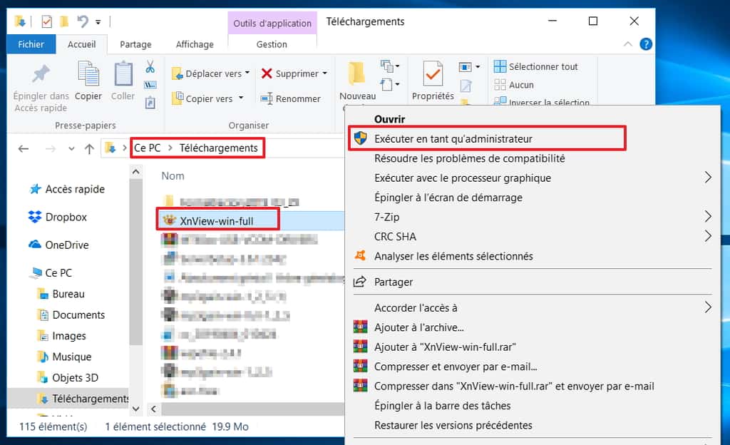 Il faut exécuter le fichier en tant qu’administrateur pour l’installer. © Microsoft