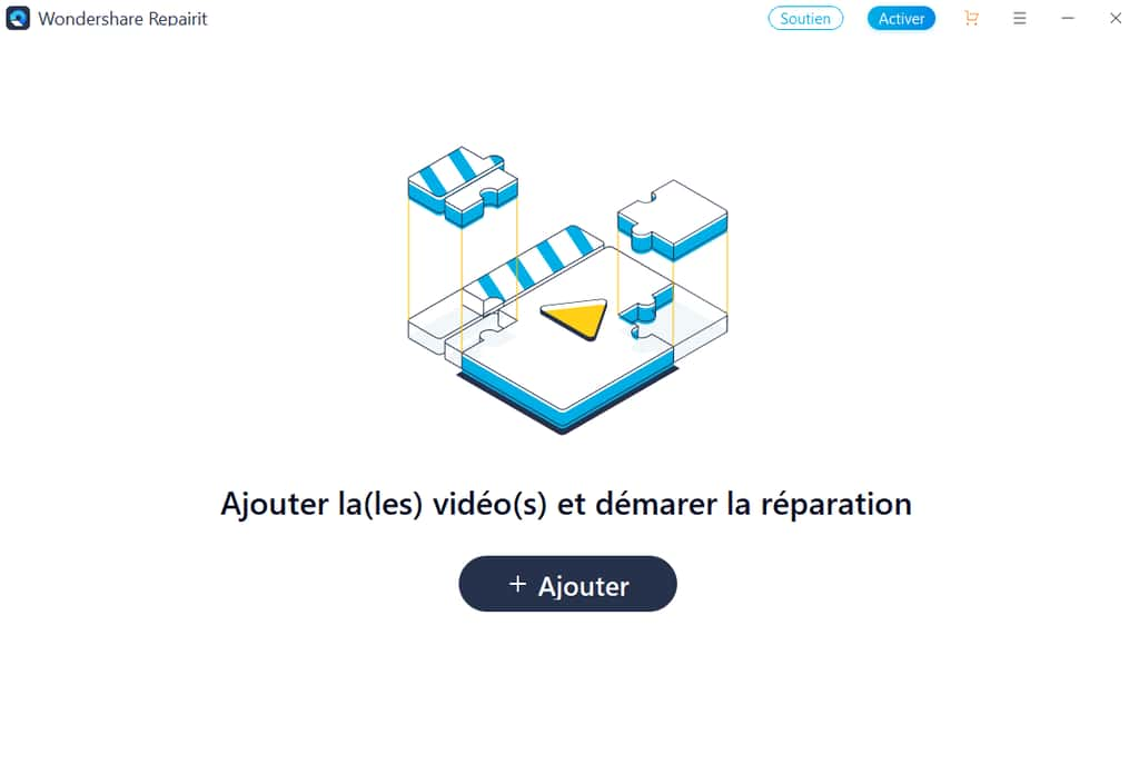 Ajoutez vos vidéos endommagées dans l'interface de Wondershare Repairit © Wondershare