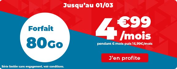 Promo 80 Go à 4.99€ / mois © Auchan Télécom