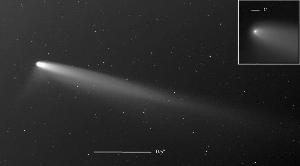 Comète C/2023 A3 (Tsuchinshan-Atlas) photographiée le 24 septembre 2024, à 9 h 13 UTC, depuis SpaceObs, à San Pedro de Atacama (Chili). Image CCD posée à 1,2 min avec une lunette de 110 mm. © Patrick Ditz, SAFGA & commission des comètes de la SAF