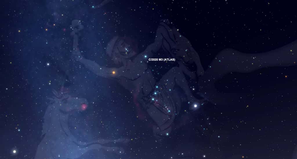 Position de la comète Atlas, vers minuit dans la nuit du 14 au 15 novembre. © SkySafari