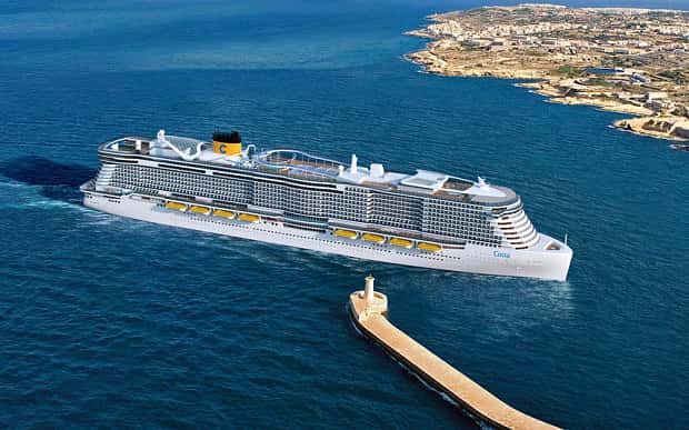 Un navire de croisière géant pour 6.600 passagers qui essaiera d'être moins polluant que la moyenne. © Costa Cruises