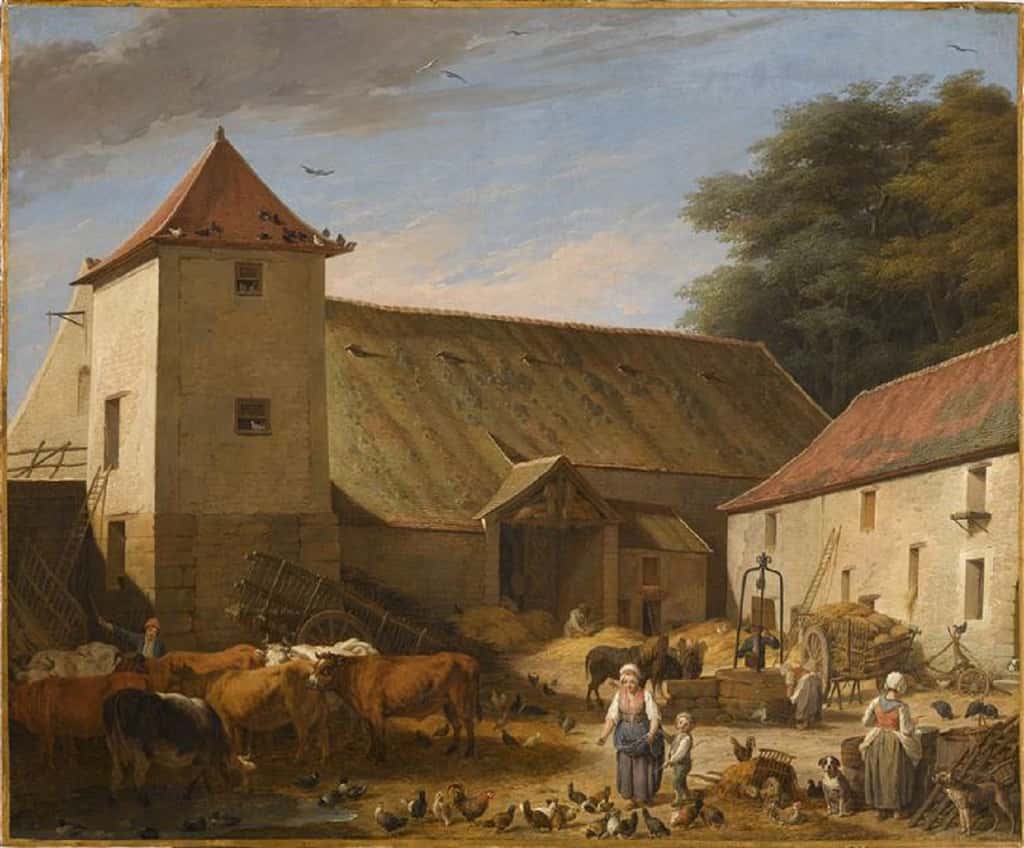 <em>Cour de ferme</em> par Nicolas-Bernard Lépicié, en 1784. Musée du Louvre, Paris. © RMN-Grand Palais (musée du Louvre), Frank Raux.