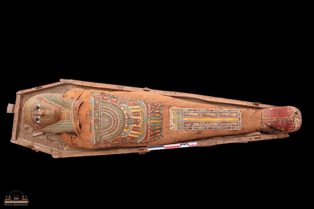 Exemple d'un cercueil découvert au sein de l'immense édifice funéraire. © Ministère du tourisme et des Antiquités 