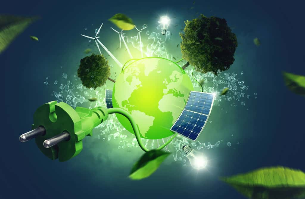 L'énergie verte provient de sources d'énergie durables comme le vent, le soleil, l'eau. © lassedesignen, Adobe Stock