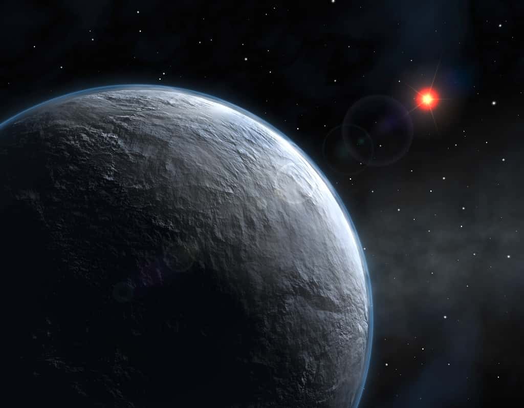 Illustration de la planète glacée Hoth, de son vrai nom OGLE 2005-BLG-390L. © ESO