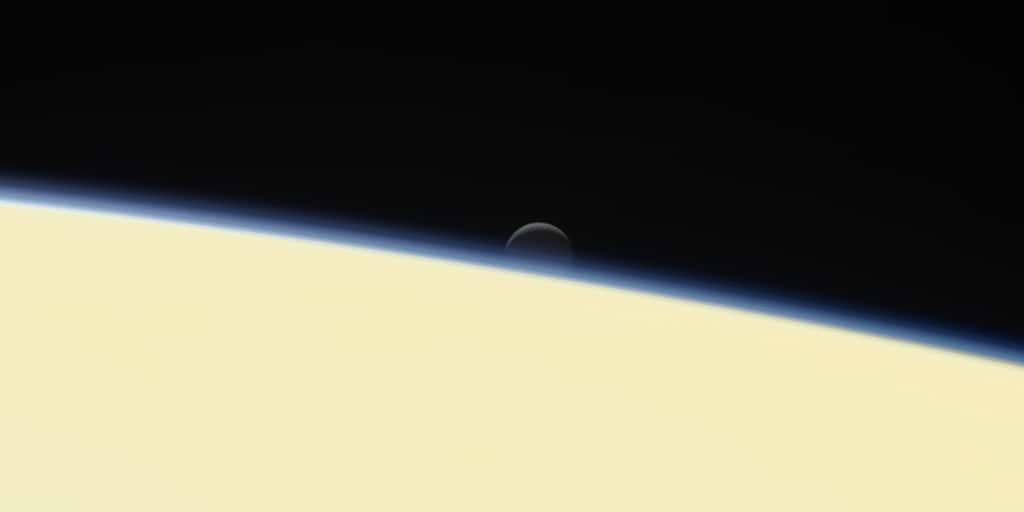 La dernière image d’Encelade prise par Cassini avant son plongeon suicide dans Saturne le 15 septembre 2017. © Nasa, JPL, <em>Space Science Institute</em>